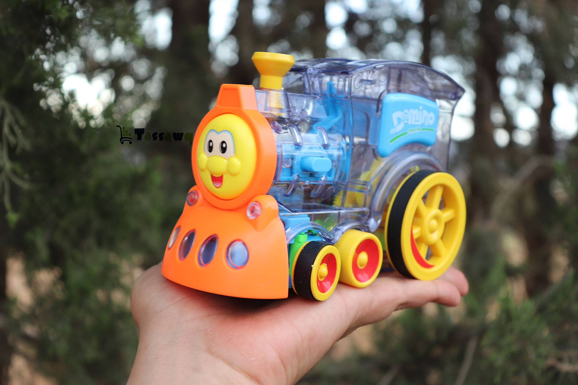 قطار لعبة تركيب مكعبات الدومينو الأوتوماتيكي - الصورة 2