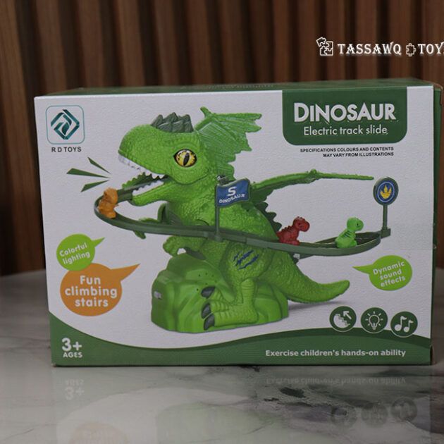 ألعاب سباقات الديناصورات، ألعاب كهربائية لتسلق السلالم مع زحليقة وموسيقى وأضواء LED