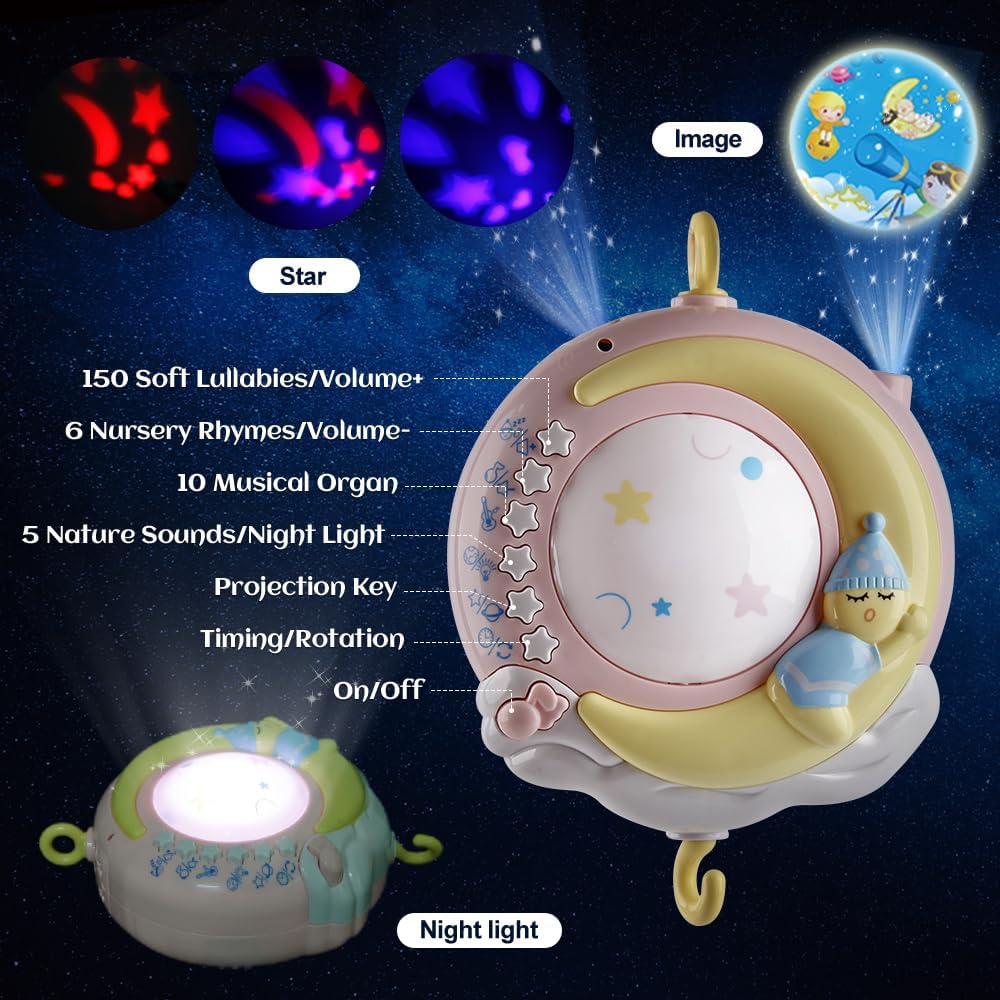 موبايل موسيقي مزود بوظيفة مؤقت،(مناج بيبي) جهاز عرض أضواء، - الصورة 15