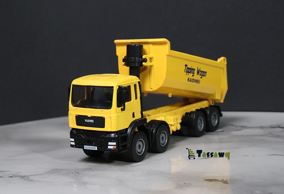 Kaidiwei (KDW) 1/50 Camion Benne Basculante de Chantier Modèle Réduit en Métal