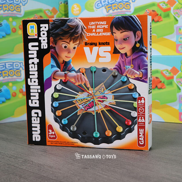 لعبة Brainy Knots لفكّ الحبال – لعبة استراتيجية للتحدي وفكّ العقد، مثالية للتفاعل بين الوالدين والأطفال