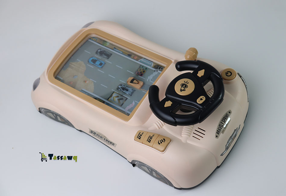 آلة ألعاب تجنب عوائق تشغيل عجلة القيادة للأطفال تحاكي سيارة سباق عجلة القيادة