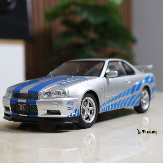 Nissan GTR R34 Skyline Supercar Alloy Metal Diecast Model Car Sound & Light