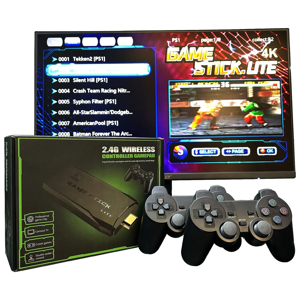 2.4g Wireless Controller 4K HD Game Stick Lite With Gamepad Built-in 20000+ Games - الصورة 2
