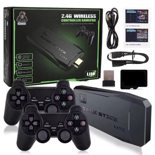 2.4g Wireless Controller 4K HD Game Stick Lite With Gamepad Built-in 20000+ Games