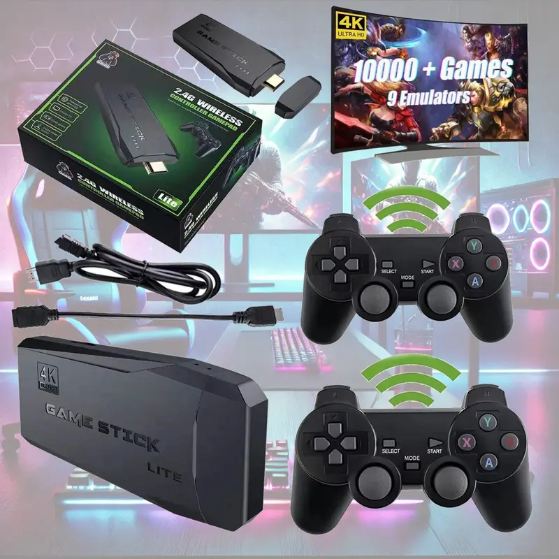 2.4g Wireless Controller 4K HD Game Stick Lite With Gamepad Built-in 20000+ Games - الصورة 5