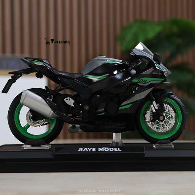Miniature Moto Sportive JIAYE MODEL – Noir et Vert avec Lumières et Sons