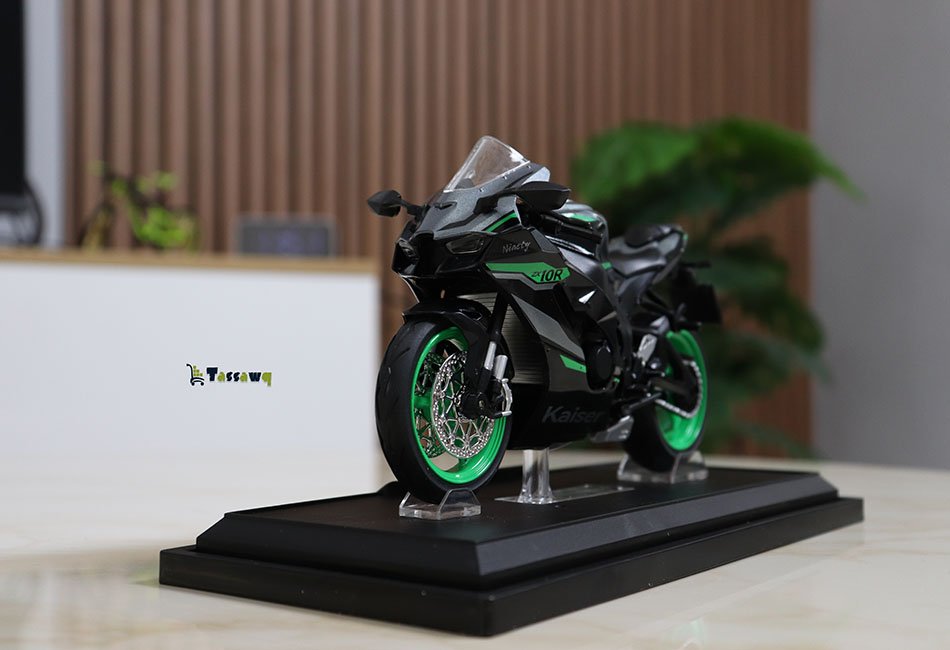Miniature Moto Sportive JIAYE MODEL – Noir et Vert avec Lumières et Sons - الصورة 5