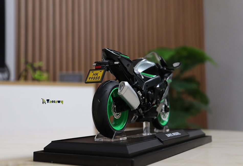 Miniature Moto Sportive JIAYE MODEL – Noir et Vert avec Lumières et Sons - الصورة 7